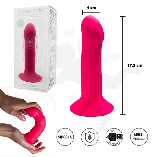 Dildo flexible rosa con sopapa y vibracion