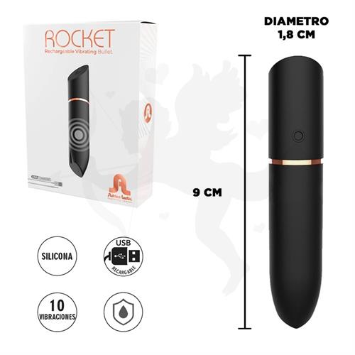 Rocket Recargable usb bala vibradora de varias velocidades