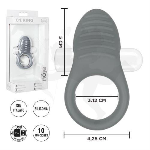 Anillo estimulador de clitoris con vibracion y carga USB